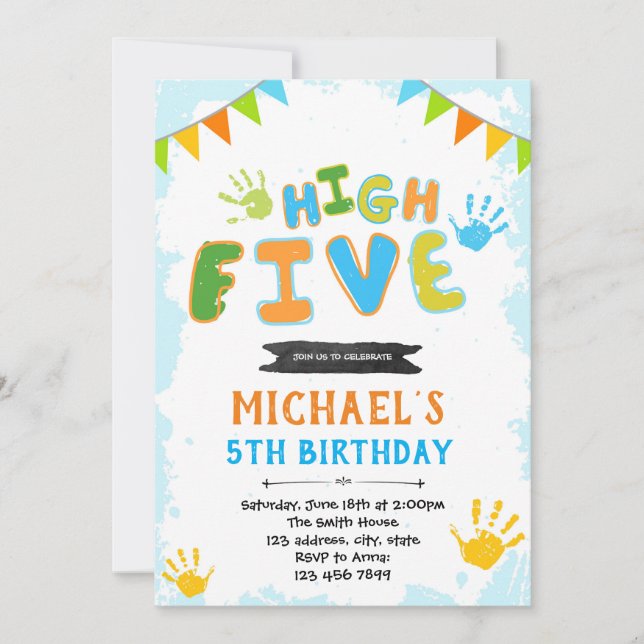High five birthday invitation (Front)