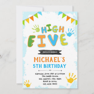 High five birthday invitation