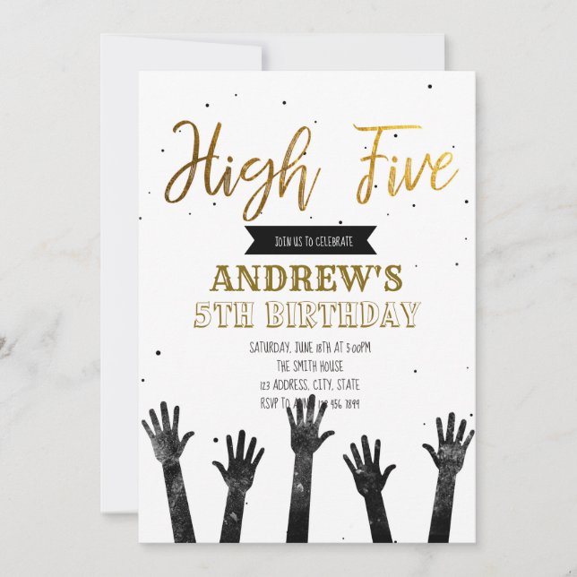 High five birthday invitation (Front)