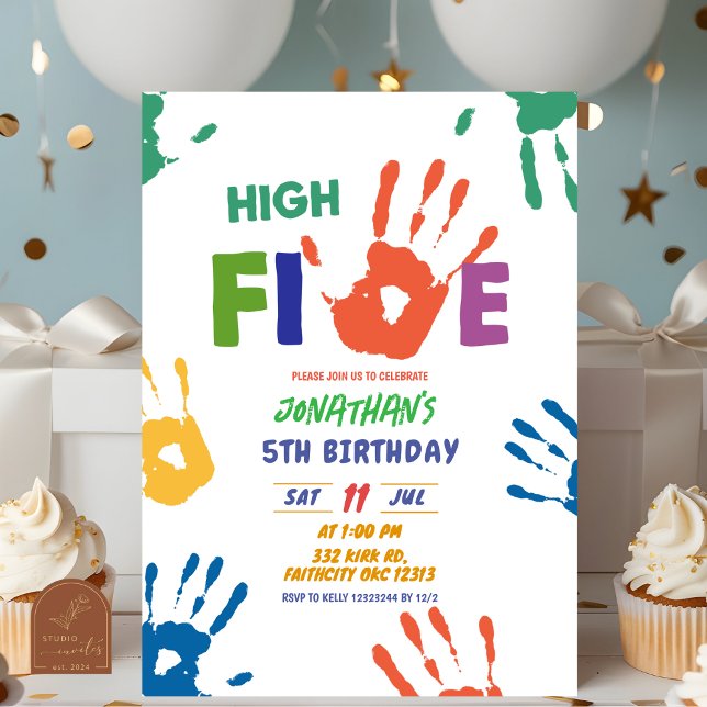 High Five Boy Birthday Invitation (Creator Uploaded)