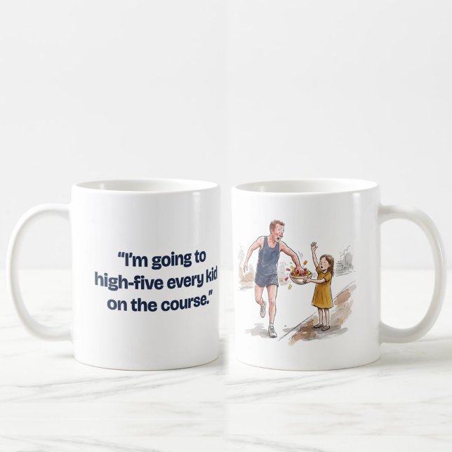 High Five Every Kid Funny Marathon Runner Coffee Mug (Creator Uploaded)