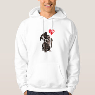 High Five Heart Bulldog Pup I Love Boxer Dog Lover Hoodie