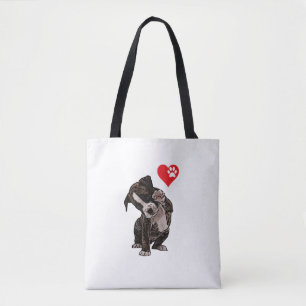 High Five Heart Bulldog Pup I Love Boxer Dog Lover Tote Bag