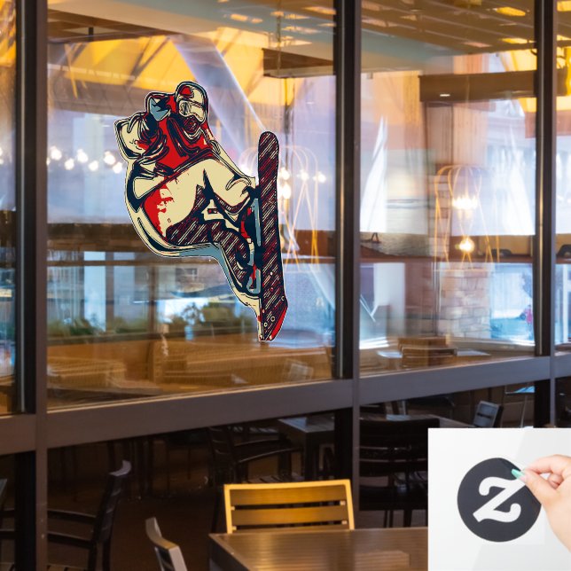 High Flyer! - Snowboarding Fool (Restaurant Window)