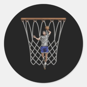 High-flying Dunker Classic Round Sticker