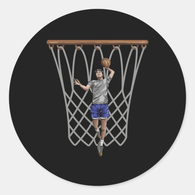 High-flying Dunker  Classic Round Sticker (Front)