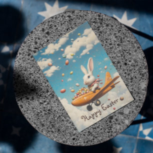 High-Flying Easter   Custom Pilot Bunny Card