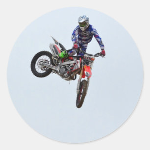 High Flying Motocross Classic Round Sticker