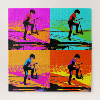 High Flying Scooter Tricks - Stunt Scooter Rider Jigsaw Puzzle