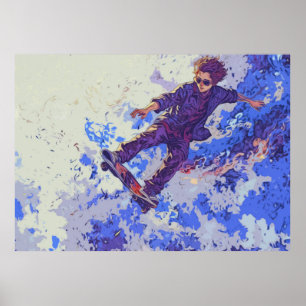 High Flying Skateboarder - Skateboarding Trickster Poster