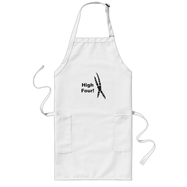 High Four Parrot Footprint (High Five) Long Apron (Front)