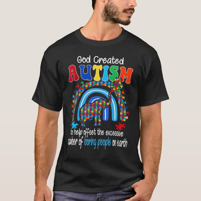 High Functioning Autism  Autism Awareness Elephant T-Shirt (Front)