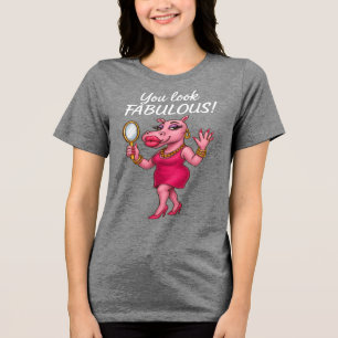 High Glam Hippo – Mirror Mirror Fabulous Tri-Blend Shirt