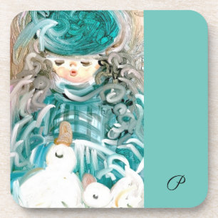 High gloss plastic coasters with cork backing