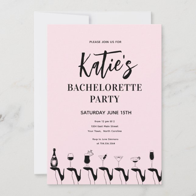  High Heel Bachelorette Party Invitation (Front)