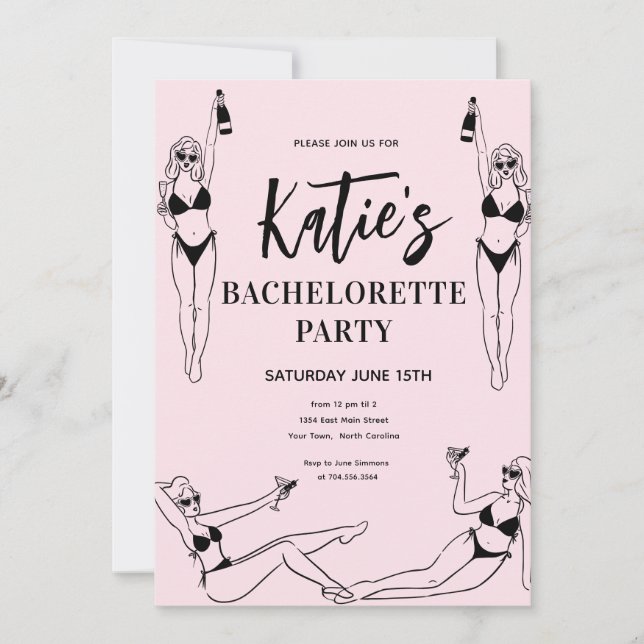  High Heel Bachelorette Party Invitation (Front)