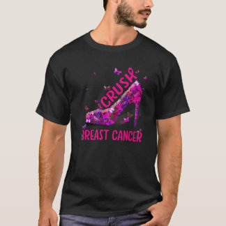 High Heel Crush Breast Cancer Awareness Butterfly T-Shirt