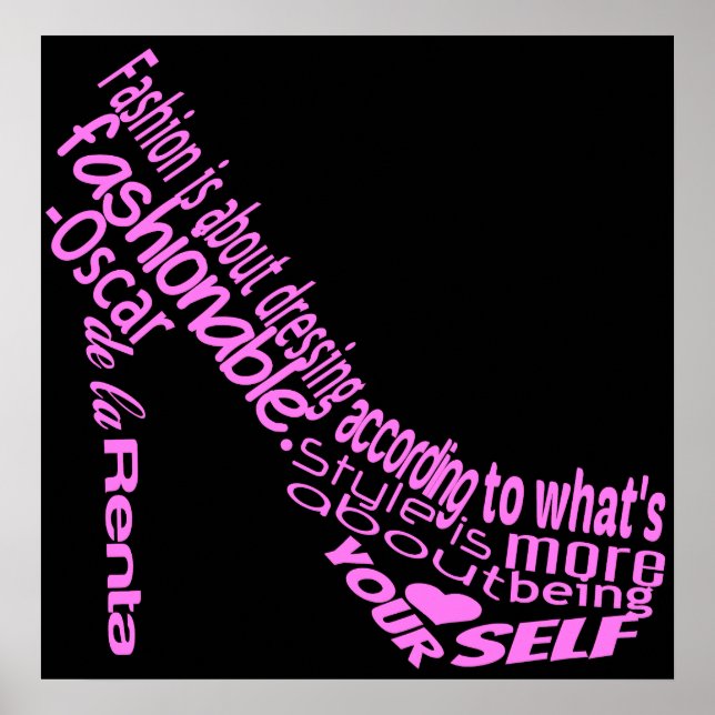 High Heel Fashion Quote Poster (Front)