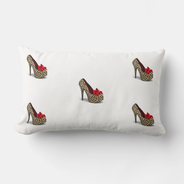 High Heel leopard shoe Pillow (Front)