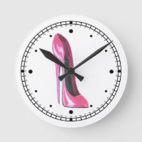 High heel Pink Stiletto shoe art Wall Clock