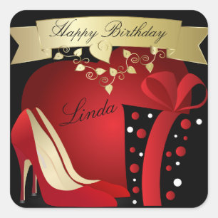High Heel Pumps Birthday Celebration Square Sticker