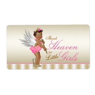 High Heel Shoe Angel Girl Water Bottle Labels