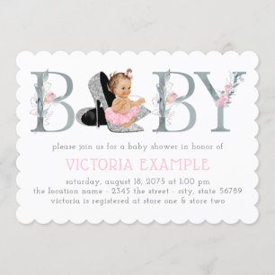 High Heel Shoe Baby Girl Shower Invitations
