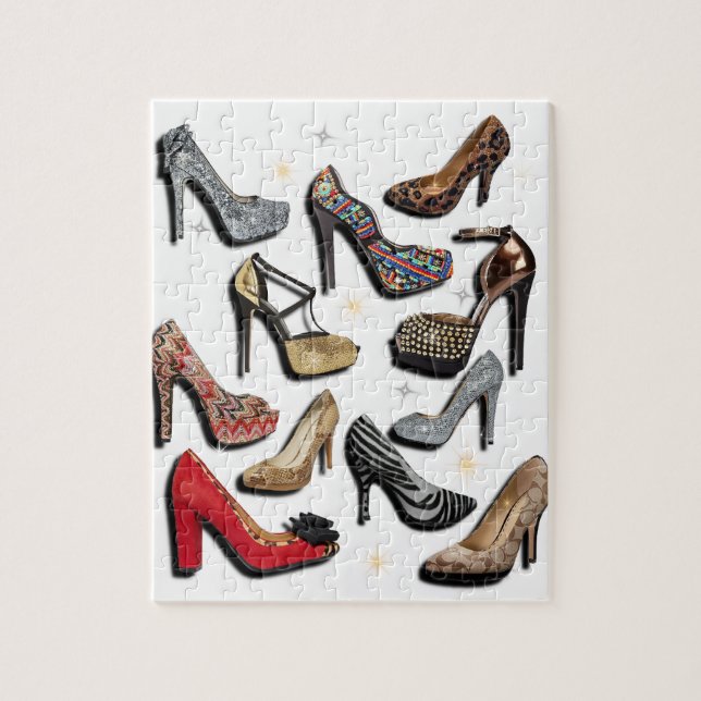 High Heel Shoe Collage Sparkle Fashion Pumps Jigsaw Puzzle (Vertical)