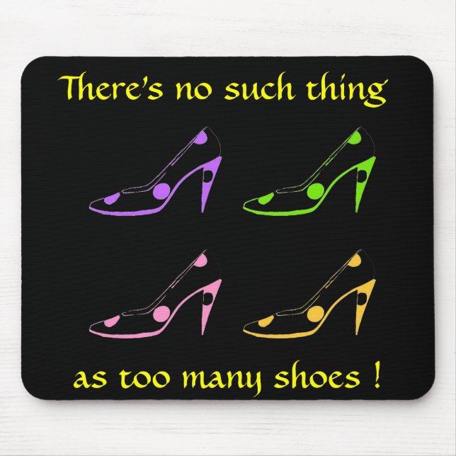 High Heel Shoe Diva- pastel on black Mouse Pad (Front)
