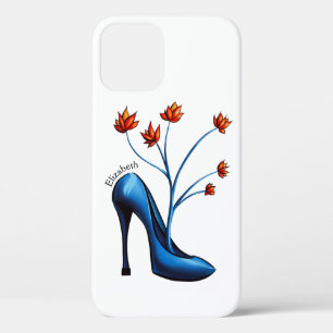 High Heel Shoe Floral Fashionista Name iPhone 12 Case