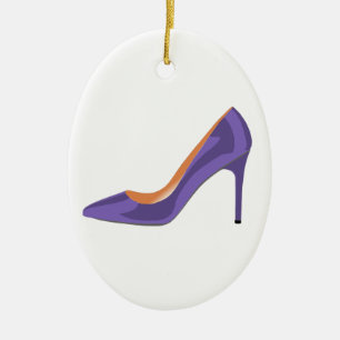 High Heel Shoe in Ultra Violet Ceramic Ornament
