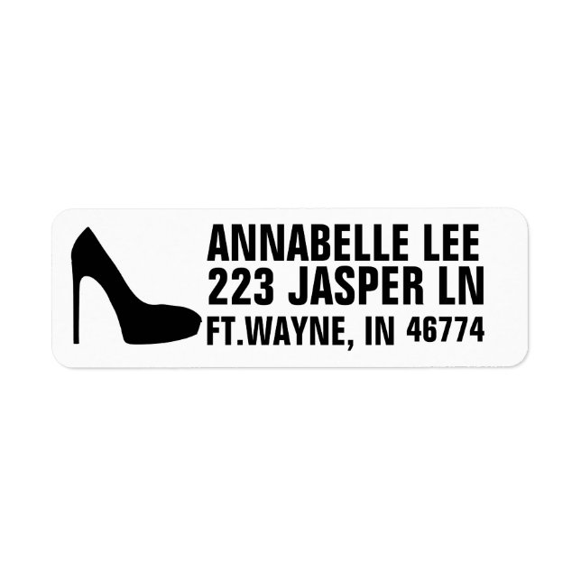 HIGH HEEL SHOE RETURN ADDRESS LABELS (Front)
