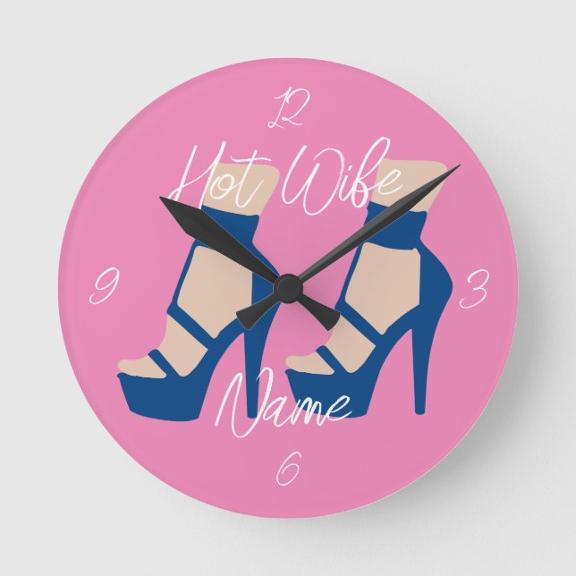 High Heel Shoe Thunder_Cove  Round Clock (Front)