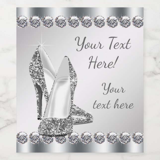 High Heel Shoe Wine Bottle Labels (Single Label)