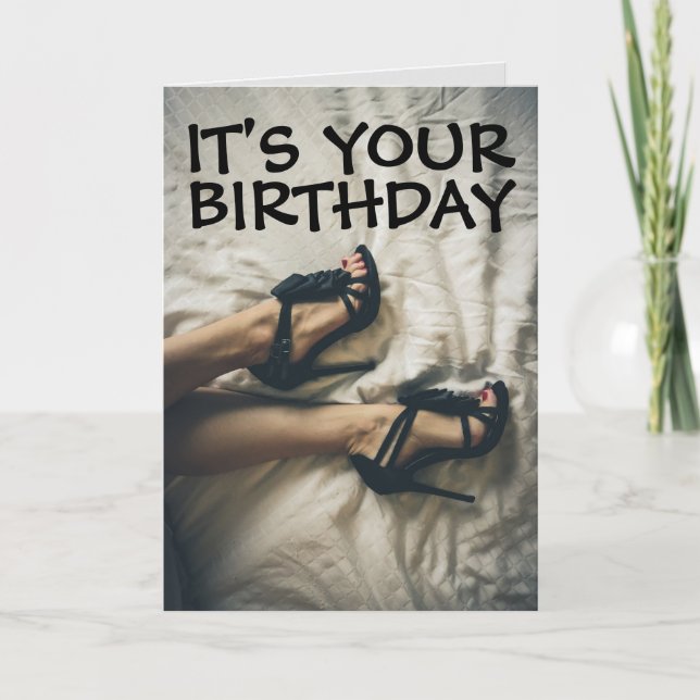 HIGH HEEL SHOES BIRTHDAY CARD FOR HIM (Front)