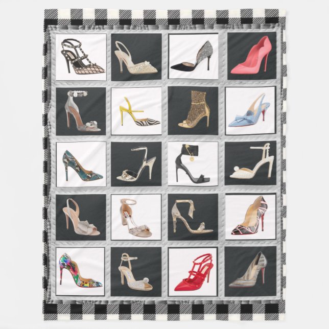 High Heel Shoes Collage Stiletto Quilt Blanket (Front)