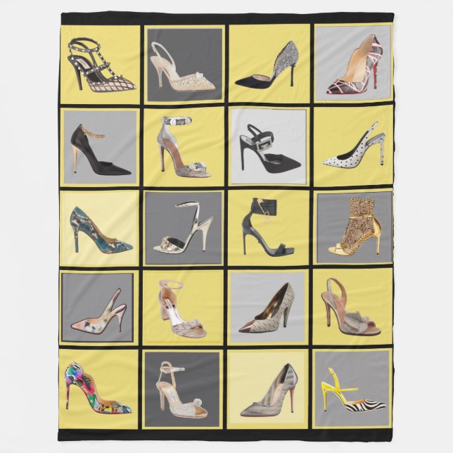 High Heel Shoes Collage Stiletto Yellow Blanket (Front)