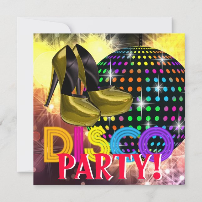 High Heel Shoes Disco Party Invitations (Front)