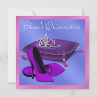 High Heel Shoes Hot Pink Purple Quinceanera