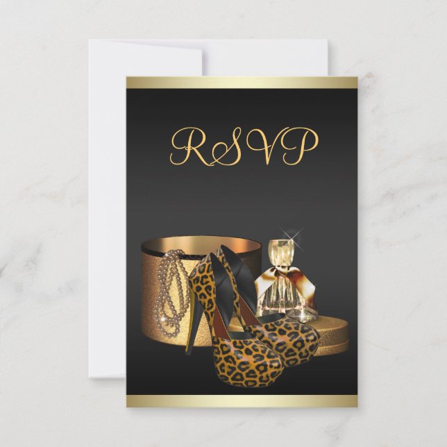 High Heel Shoes Leopard Gold RSVP (Front)