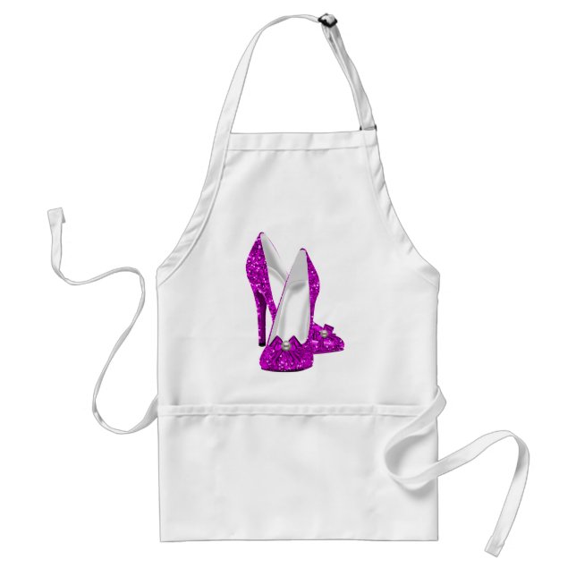 High Heel Shoes Stileto Glitter Pink Standard Apron (Front)