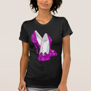 High Heel Shoes Stileto Glitter Pink T-Shirt