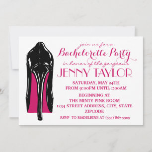 High Heel Stiletto Bachelorette Invitation (white)