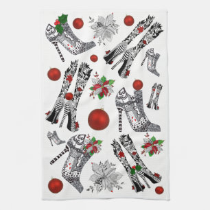 High Heeled Stiletto Christmas Shoes Kitchen Towel