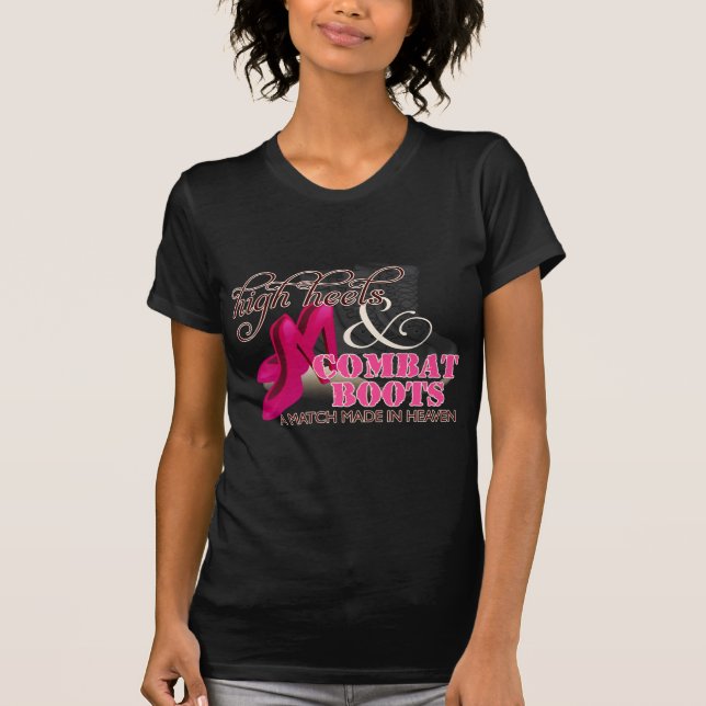 High Heels and Combat Boots (Black) T-Shirt (Front)