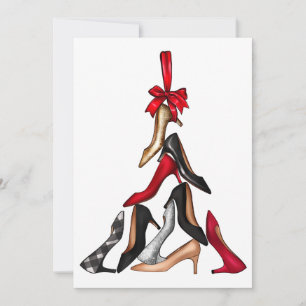 High Heels Christmas Tree Greeting Card