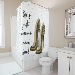 High Heels Fashion Shoes Glam Beauty Girls Wanna.. Shower Curtain