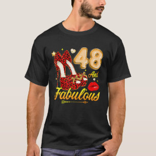 High Heels Floral 48 And Fabulous 48Th Birthday Wo T-Shirt