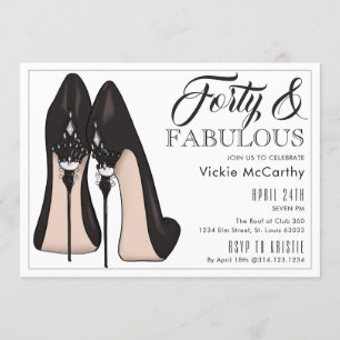 High Heels Forty & Fabulous Birthday Invitation