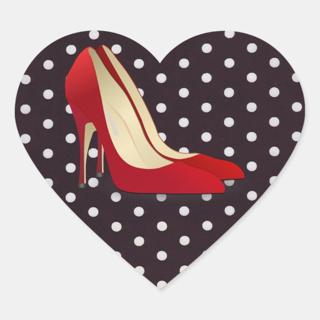 high heels red heart sticker (Front)